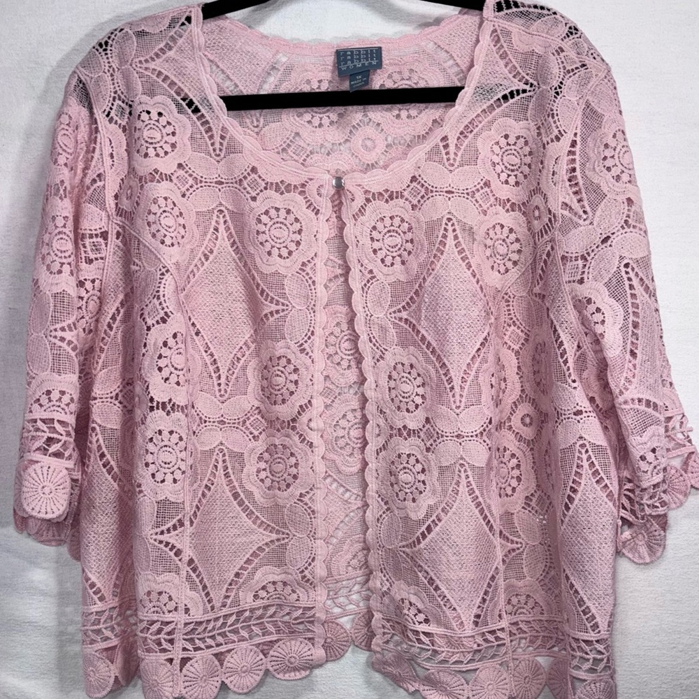 Rabbit Rabbit Rabbit Delicate Pink Lace Blouse - Picture 4 of 15